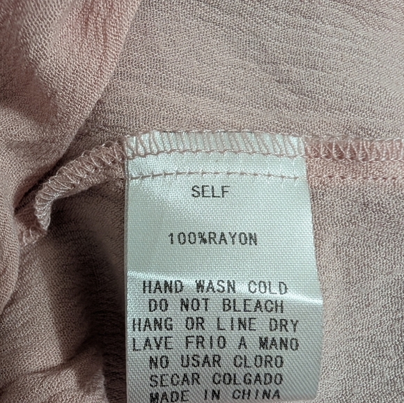 Anthropologie Easel Pink Ruffled Tiered Bohemian Dress Size Small (runs large) - Picture 7 of 11